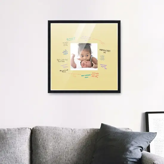 Autograph Black Wood Frame with Squre Yellow Mat - Perfect for Event Signatures, Full-Color Pen Set Included - 3 Sizes Available {5}