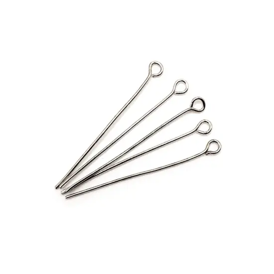 100 or 500 Pieces: 35 mm Antique Silver Plated Eye pins, 21g {3}