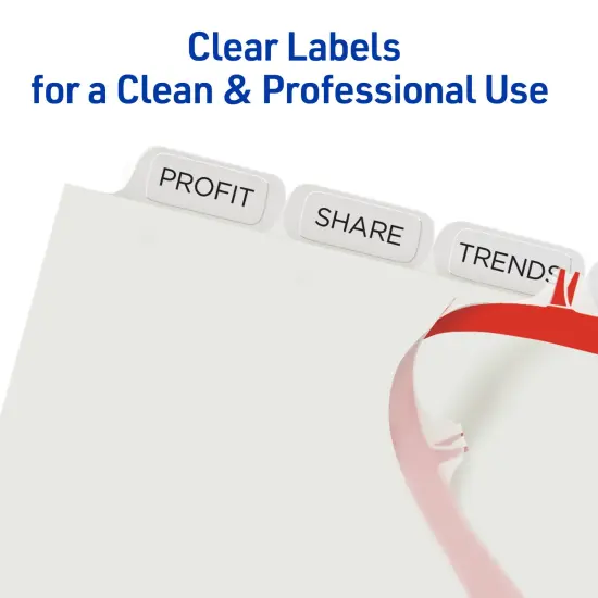 Avery 8 Tab Dividers for 3 Ring Binder, Easy Print & Apply Clear Label Strip, Index Maker Customizable White Tabs, 25 Sets (11447) {3}