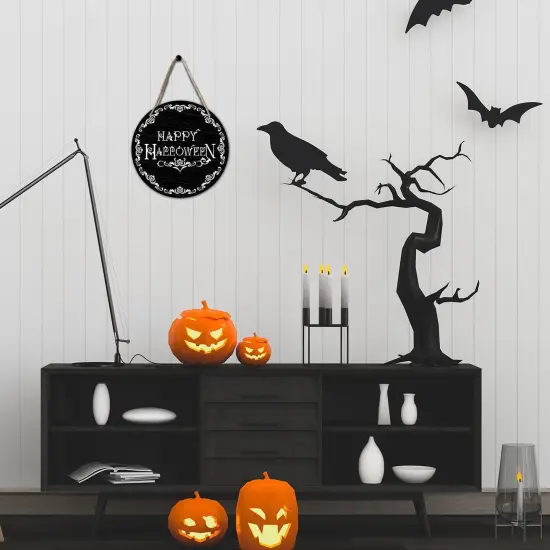 Happy Halloween Wood Sign Plaque {4}