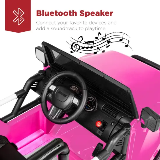 Best Choice Products 12V Kids Ride On Truck Car w/ Remote Control, Spring Suspension, Bluetooth, LED Lights Pink {6}