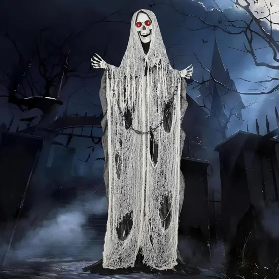 Life-Size Animated Grim Reaper Halloween Animatronic Decorations Outdoor {5}