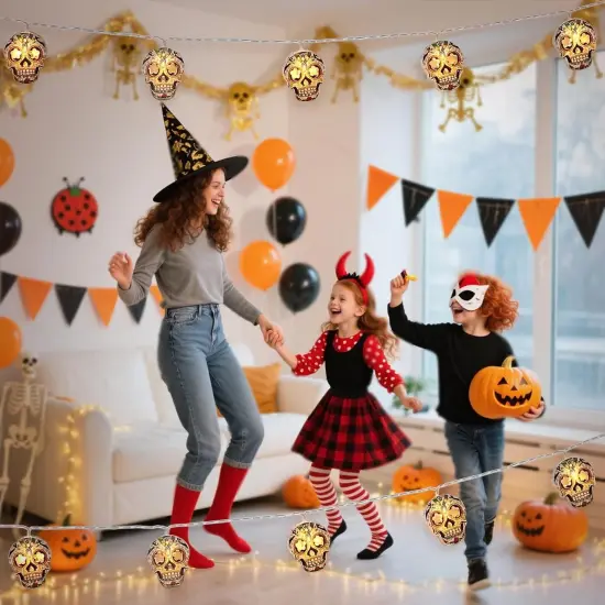 15 Ft 30 LED Skull String Lights {5}