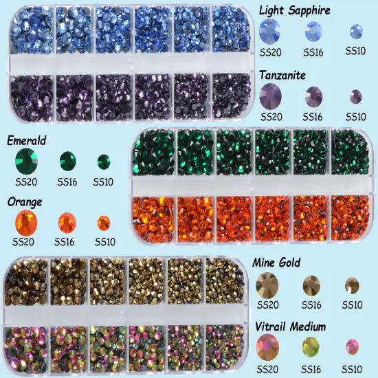 4500pcs+ Flatback Glass Hotfix Iron On Rhinestones Crystal for DIY Making with 1 Tweezer & 1 Picking Pen for Shoe, Cloth, Face Art, Bag, Manicure(3-Sizes,6-Colors, Multi-Color Series#2) {6}