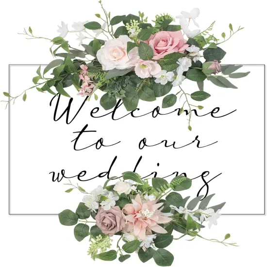 Set of 2 - Wedding Arch Flowers Faux Flowers,Flower Garland for Wedding Decorations {1}