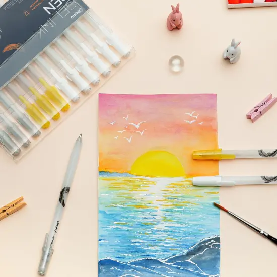 Gold Silver White Gel Pens {3}