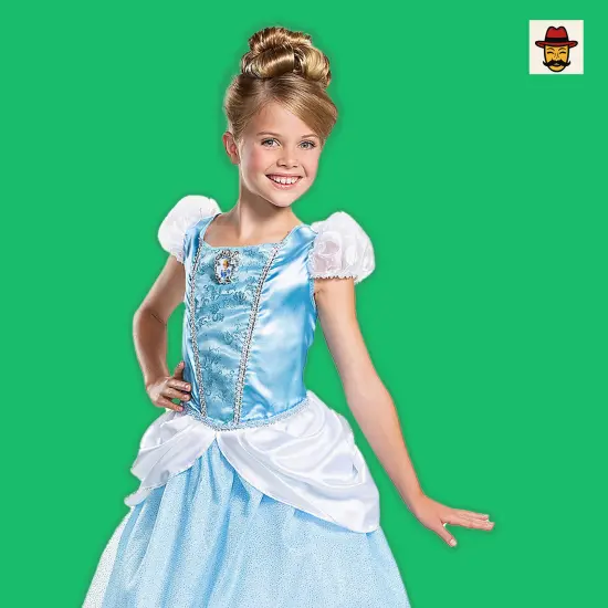 Kids Classic Disney Cinderella Princess Costume with Cameo and Peplum {2}