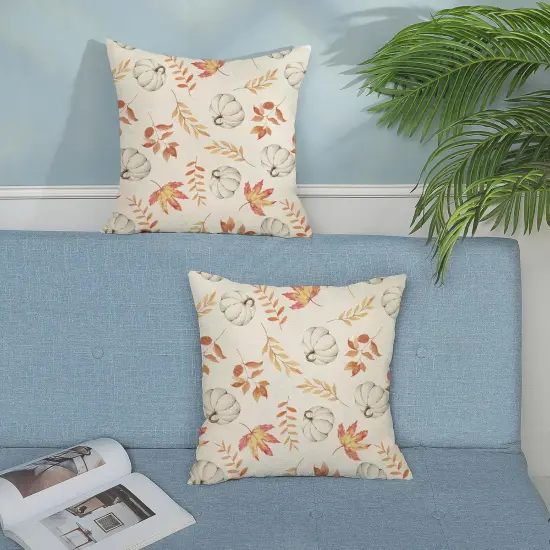 Maple Leaf Fall Decor Pillowcase Linen Autumn Thanksgiving Decorative Outdoor Throw Pillow Covers {3}