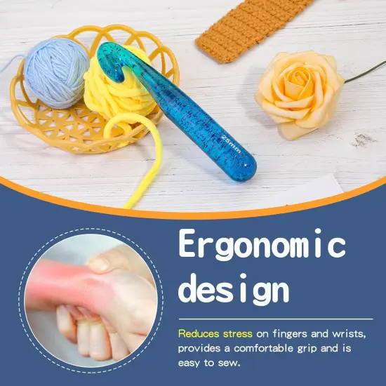 25 mm Crochet Hook, Large Crochet Hooks for Chunky Yarn(Blue) {5}