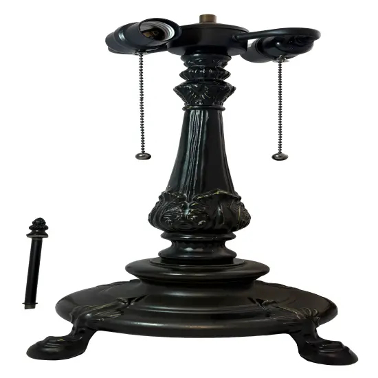 Petastal Metal Lamp Base, Antique Bronze Finish With Gold Highlights, Nicely Weighted, 24" Tall {4}