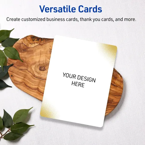 Avery Printable Rounded Corner Postcards with Sure Feed Technology, Pre-Printed Gold Blush Pattern, Matte White, 4.25" x 5.5", Laser & Inkjet Compatible, 20 Total {6}