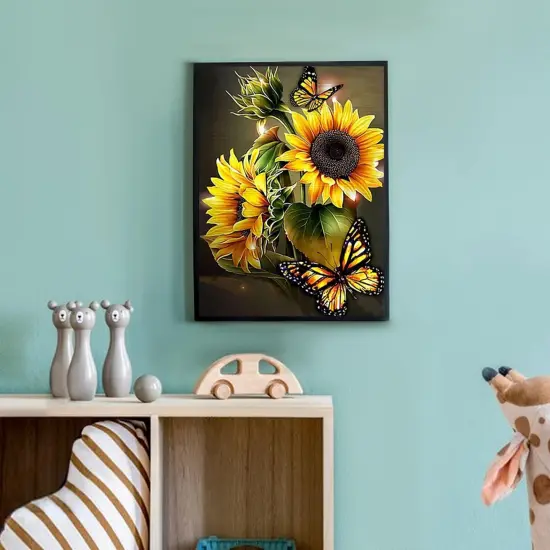 Diamond Painting Kits for Adults, 12x16 Inch DIY Paint by Numbers for Adults Beginner, DIY Full Drill Diamond Dots Paintings Picture Arts Craft for Home Wall Art Decor (Yellow Butterfly) {2}