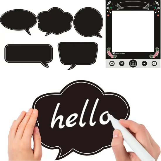 31pcs Insta-Themed Social Media Party Photo Booth Props, Insta Selfie Frame with Emoji & Speech Bubble Props for Birthday, Graduation, Festivals, Anniversary, Wedding Event Decoration Party Supplies {3}