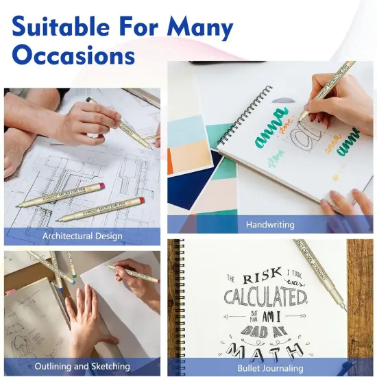 01 Micro Pen, Fine Point Pen with 12 Colors, Waterproof Archival Ink, 0.25mm Fineliner Ink Pens for Artist Illustration, Sketching, Anime, Manga, Technical Drawing and Scrapbooking {2}