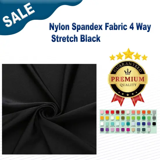 Nylon Spandex Fabric 4 Way Stretch Black {1}