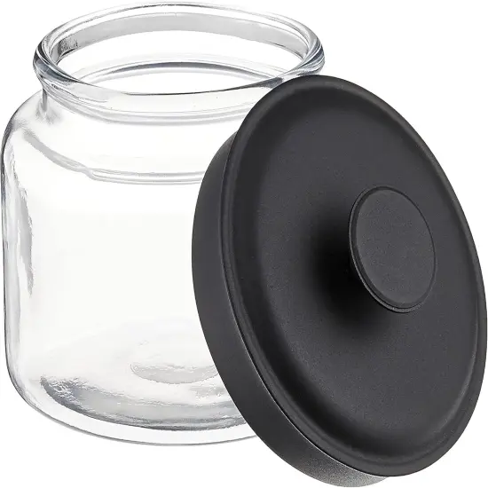 Montana Glass Jars with Fresh Sealed Lids, Black Metal, 48 oz (Set of 4) - {3}
