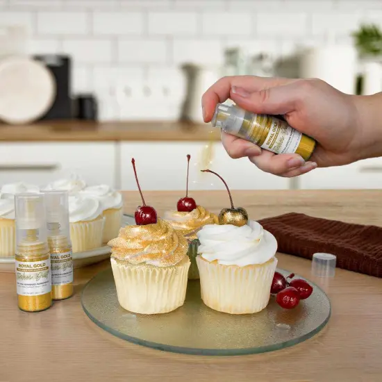 Bakell - Royal Gold Tinker Dust Edible Glitter (4g, 1x Spray Pump) for Food, Desserts, and Beverages! {4}