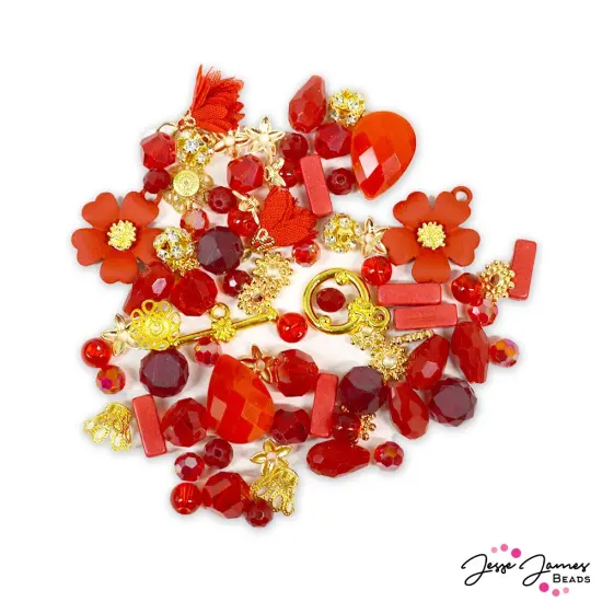 Jesse James Beads Strawberry Rhubarb Mini Bead Mix {4}
