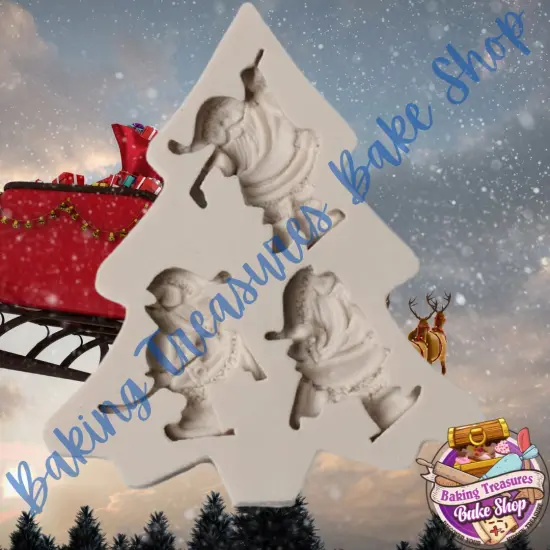 Christmas Santa Hockey Silicone Mold {2}