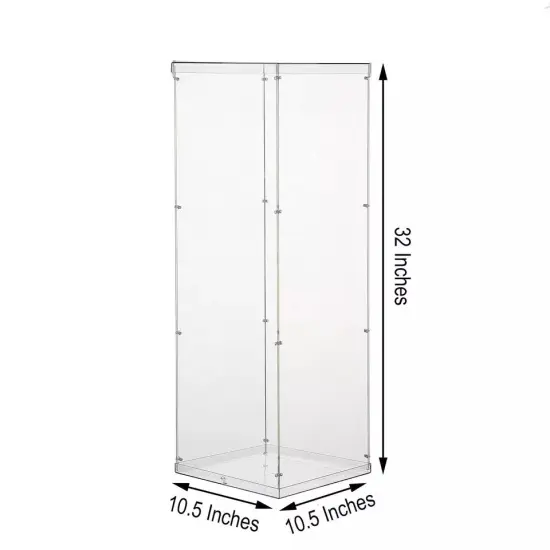 32-Inch tall Clear Acrylic DISPLAY BOX CENTERPIECE Party Column Pedestal Riser {2}