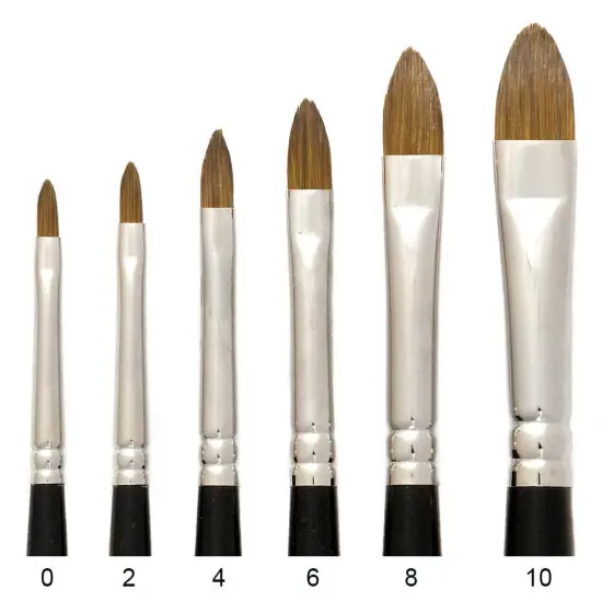 Trekell Sienna Synthetic Red Sable Long Handle Artist Brushes for Oil, Watercolor and Acrylic Painting {7}