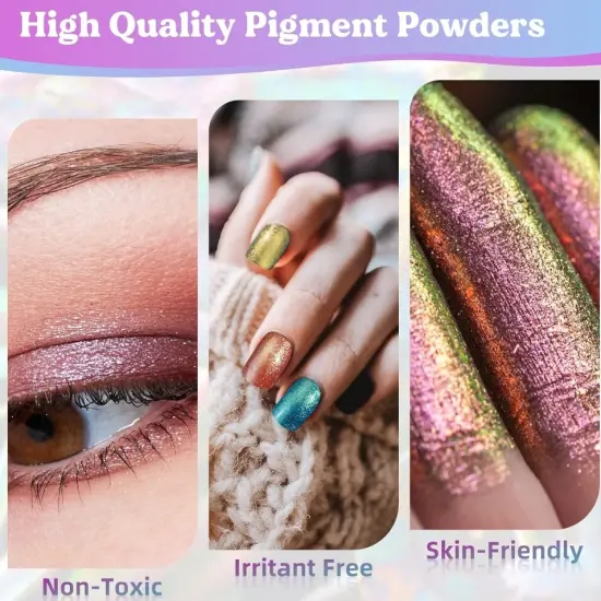 LET'S RESIN Chameleon Powder, 10 Jar Color Shift Mica Powder for Epoxy Resin/Tumbler, Saturated Color Shifting Chrome Pigment Powder for Painting,Slime,Nails {2}