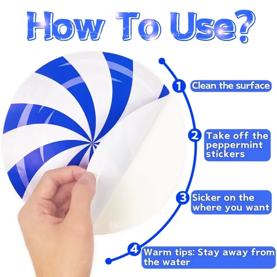 Funnlot 57PCS Peppermint Floor Decals Christmas Wall Stickers Christmas Decals for Wall Christmas Stickers for Wall Candy Wall Stickers Christmas for Candyland Decoration {5}