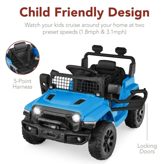 Best Choice Products 6V Kids Ride-On Truck Car w/ Parent Remote Control, 4-Wheel Suspension, LED Lights Light Blue {5}