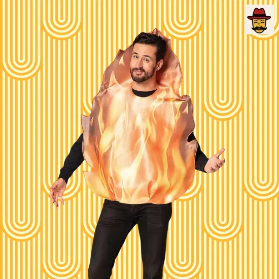 Flaming Fire Adult Costume Funny Flame Tunic Outfit for Halloween {5}