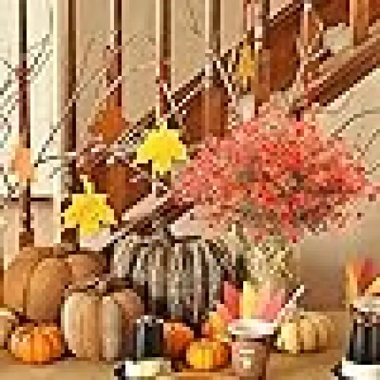 Fake Outdoor UV Resistant Autumn Plants for Home Kitchen Christmas Festival {3}