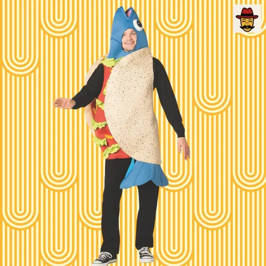 Fish Taco Costume Funny Food Suit with Fish Head and Tail Halloween Party Outfit {2}