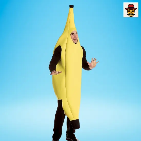 Banana Style Costume Funny Yellow Bodysuit Halloween Group Party Outfit {1}