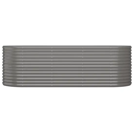 vidaXL Garden Raised Bed Powder-coated Steel 88.2"x31.5"x26.8" Gray {3}