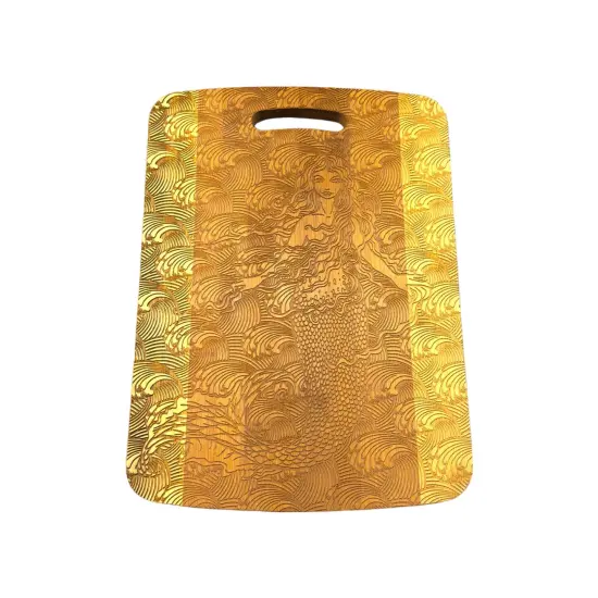 Mermaid Cutting Board 14''x9.5''x.5'' Bamboo {3}