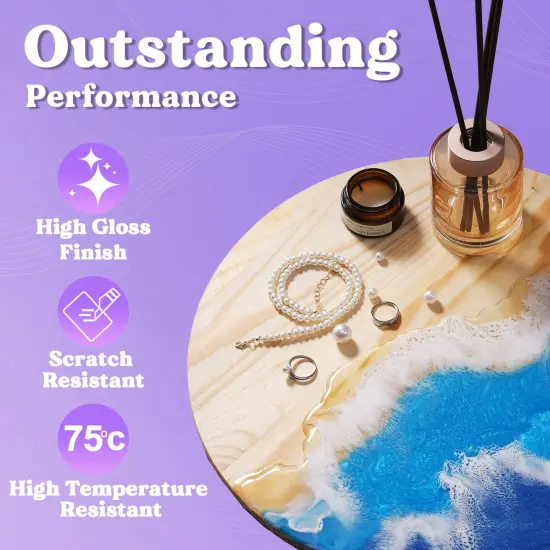 LET'S RESIN 1/2 Gallon Casting Epoxy Resin,Bubble Free & Crystal Clear Epoxy Resin Kit,2 Part Resin and Hardener for Jewelry Making,Crafts,Tumbler,Art {3}