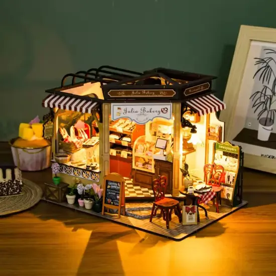 Julia Bakery Dollhouse Kit - Miniature Wizardi Roombox Kit {5}