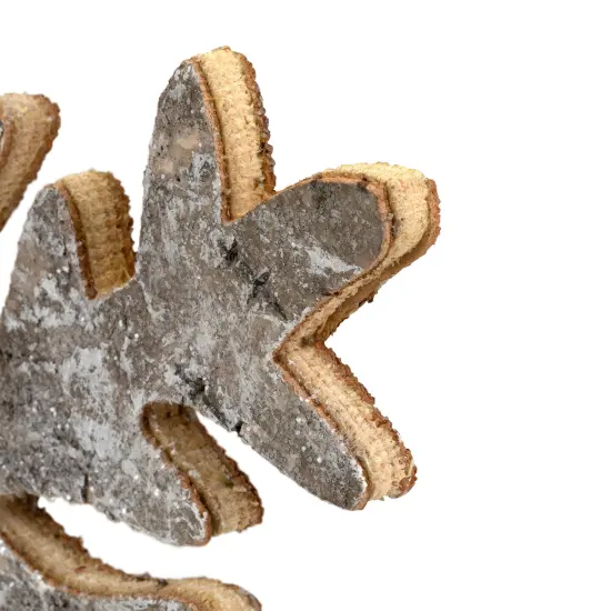 Northlight Wooden Snowflake Christmas Ornament - 10" - Silver and Gold {7}