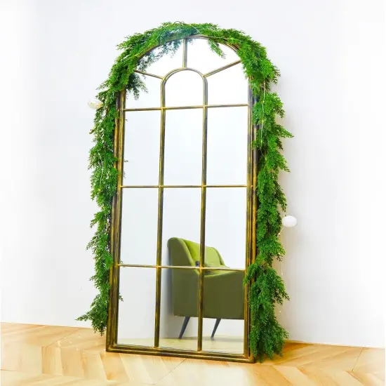 6FT Cedar Garland Realistic Christmas Garland with 16 FT LED Lights String {5}