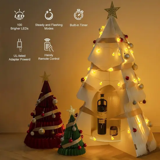 Globe String Lights - Plug in, 33 FT, 100 LED (Warm White) {2}