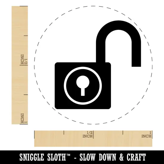 Padlock Unlocked Keyhole Security Symbol Self-Inking Rubber Stamp Crafting Sky Blue {1}