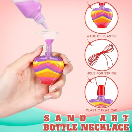 20 Pcs Sand Art Bottle Necklaces Bulk for Kids {3}