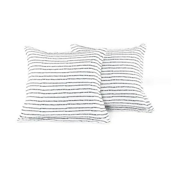 Full/Queen 5-Piece Polyester Reversible Comforter Set with Geometric Patterns Black and White {2}