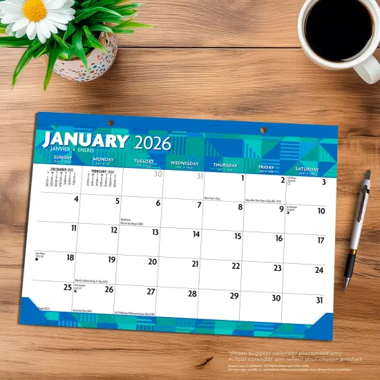 Large Print | 2026 17 x 12 Inch Monthly Desk Pad Calendar {4}