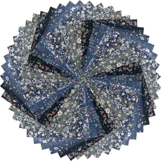 50pcs 10 x 10 inches Multicolor Cotton Precut Fabric Bundle for Quilting Sewing {1}