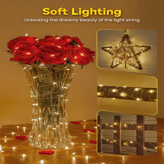 Fairy String Lights Battery Operated with Remote - 33Ft 100 LED (Warm White) {5}