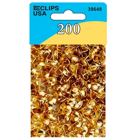 Thumb Tacks Brass-Plated Round Head &ndash; 100 Ct &ndash; 48 Packs {1}