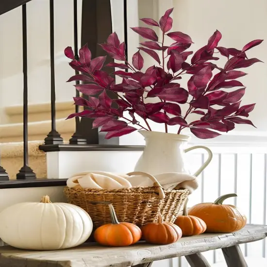 3 Pcs Stems Fall Bay Leaves {4}