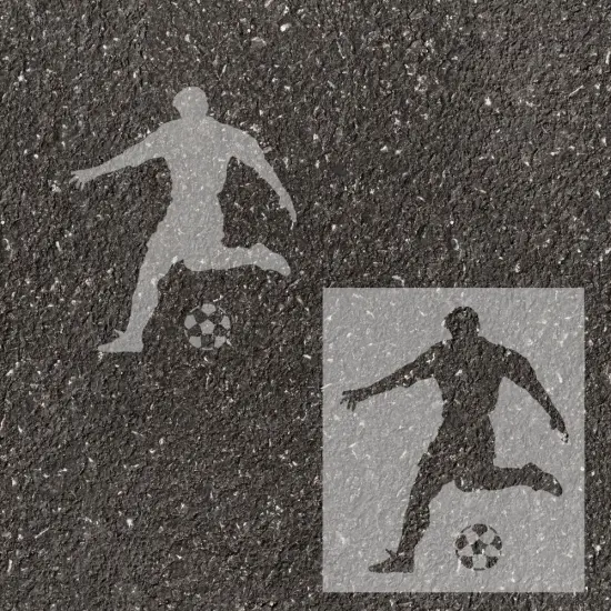 Men's Soccer Player Parking Space Stencil | High School Senior Parking Spot Stencil | Reusable Stencil | Stencil Ease | {1}