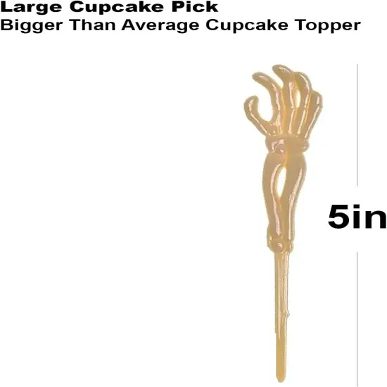 4E's Novelty 72 Pcs Zombie Hand Cupcake Toppers &ndash; 5" Plastic Skeleton Hands for Halloween Cupcakes, Cakes, Cocktails & Party Decor, Spooky Picks for Haunted House, Day of the Dead & Horror Themes {5}