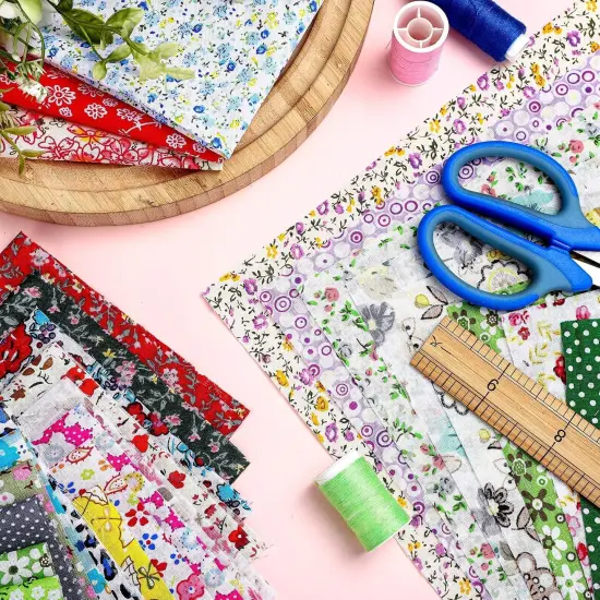 1200 Pcs 4 x 4 Inches Cotton Fabric Bundle Floral Precut Fat Squares Scraps {4}